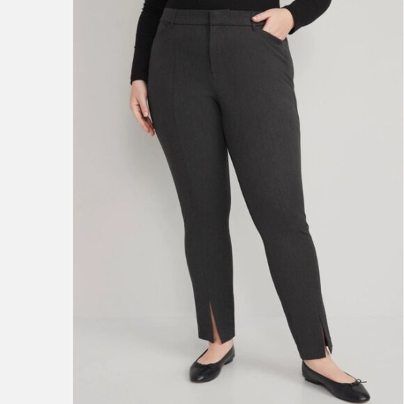 Old Navy Pixie High-Waisted Heathered Split-Front Skinny Pant, size 16 - Picture 2 of 5